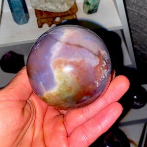Large Purple Colorful Moss Agate Crystal Sphere
